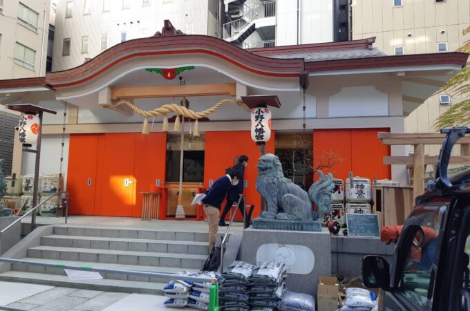 O神社新築工事の塗装工事